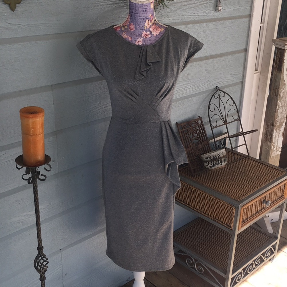 Stop Staring Dress Silver sz S BNWOT